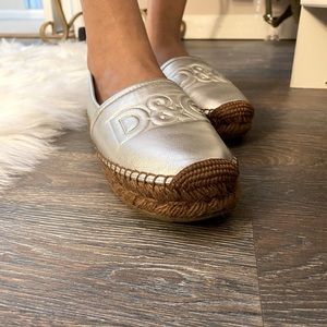 Dolce & Gabanna silver logo espadrilles
